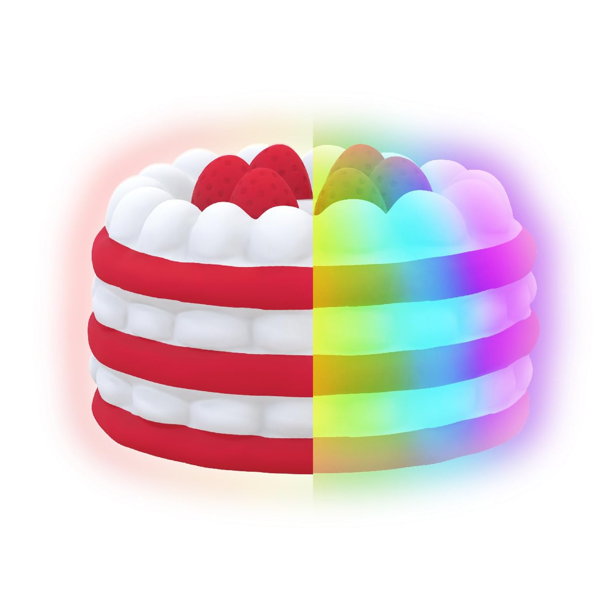 Strawberry Shortcake Strawberry Cake Squishy Night Light, RGB Color Changing Squishy Lamp for Baby Nursery, Cute Light for Kids Room, Soft Vinyl Touch