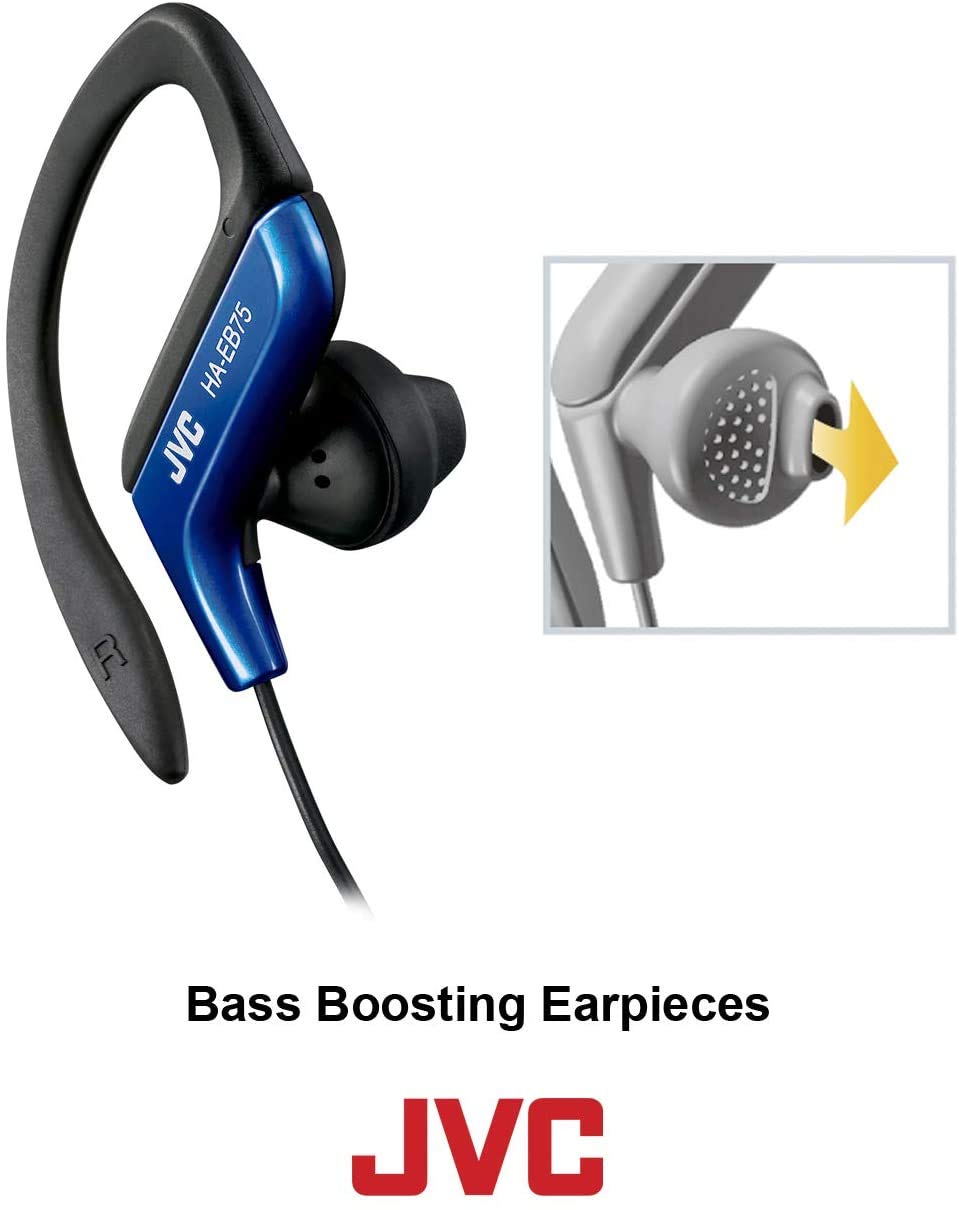 JVC HAEB75W Sports Clip Headphone, White, 1.60 x 4.40 x 3.90 inches
