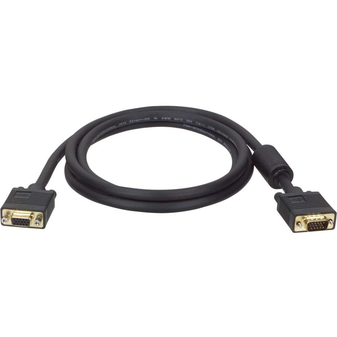 Tripp Lite VGA Monitor Extension Cable RGB Coax High Resolution M/F, 2048 x 1536 (1080p) HD15, 25ft 25' (P500-025) , Black