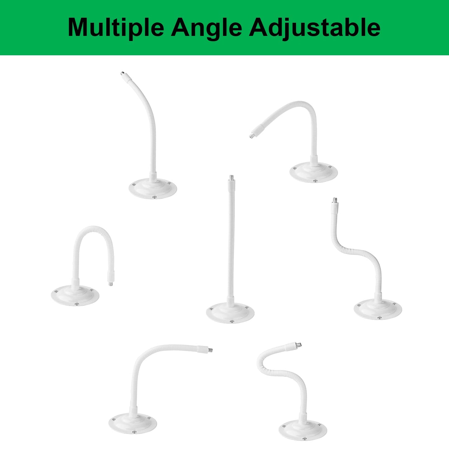 Mippko 2 Pack Camera Flexible Wall Mount Holder Compatible with Arlo/Blink/Reolink/Nest/Wyze/SimpliSafe Camera,Adjustment 8 inch Long Gooseneck Arm