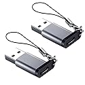 Seminer USB C Female to USB A Male Adapter (2 Pack) with Lanyard, USB Type-C to USB A 3.0 Adapter Converter Compatible with MacBook Pro, Samsung…