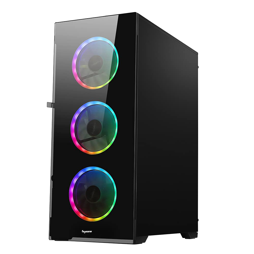 Bgears b-Voguish-RGB Gaming PC ATX case, Include: 6 x 120mm ARGB Fans, 1 x 10 Fans Controller, 1 x Remote Controller, USB3.0, Support up to EATX