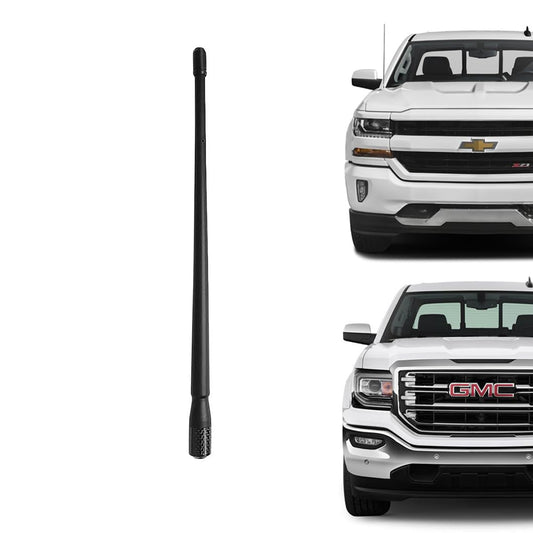 Truck Radio Antenna Fit for Chevy Silverado (1999-2024) & for GMC Sierra/Denali (1999-2024) | Optimized AM/FM Radio Reception | 12.5" Flexible Durable