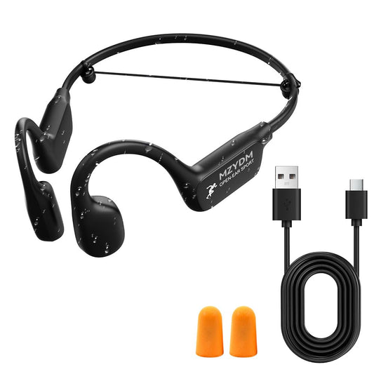 MZYDM Bone Conduction Headphones, Open Ear Headphones Bluetooth5.4 with Mic, 15H Playtime, IPX6 Sweat Resistant Wireless Earphones, for Workouts