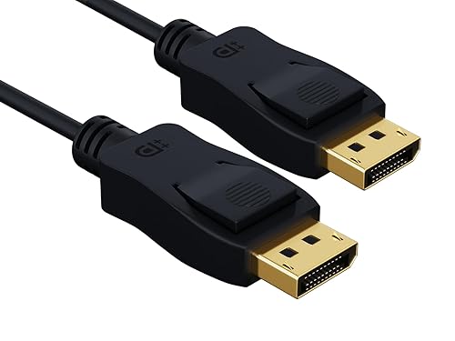 Cable Leader Gold Plated Premium 6ft DisplayPort Cable with Latches, Supports Resolutions up to 32.4Gbps High-Speed, 8K@60Hz, 4K@120Hz, Dynamic HDR