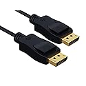 Cable Leader Gold Plated Premium 6ft DisplayPort Cable with Latches, Supports Resolutions up to 32.4Gbps High-Speed, 8K@60Hz, 4K@120Hz, Dynamic HDR