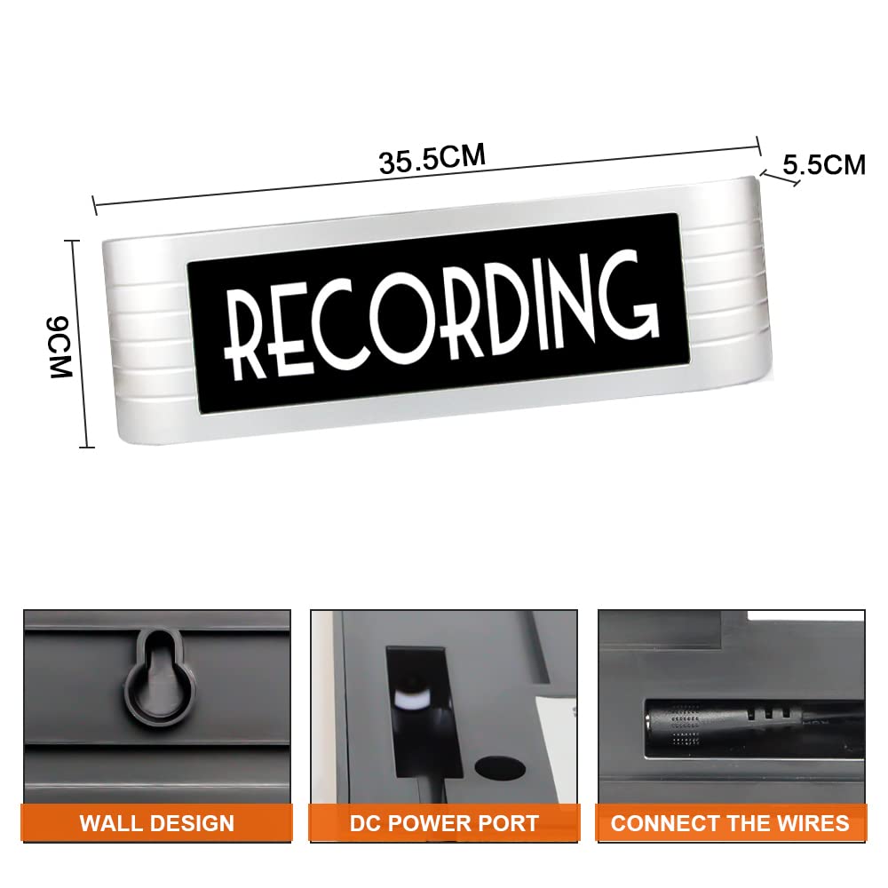 COMSUKI Recording Led Sign Light,Personalized Studio Office Sign,Music Studio Decoration,Broadcast Warning Sign Finished