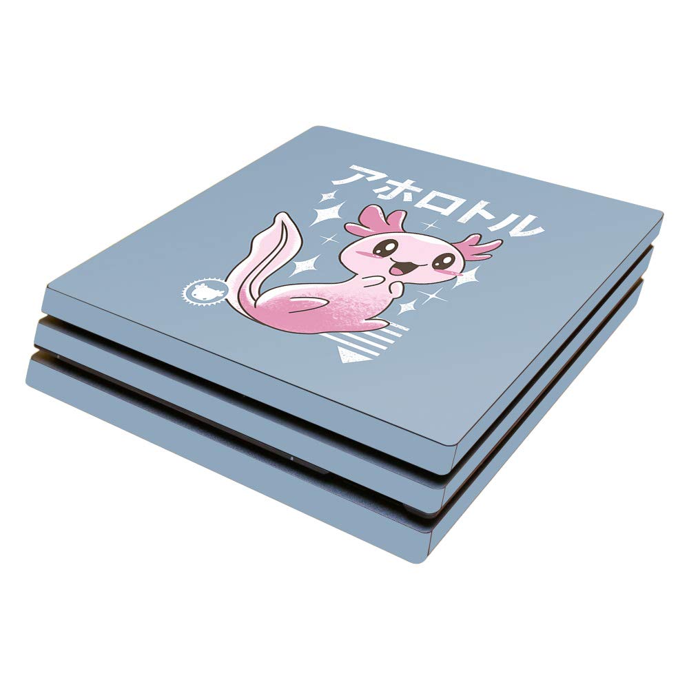 MightySkins Skin Compatible with Sony PS4 Pro Console - Axolotl Kawaii | Protective, Durable, and Unique Vinyl Decal wrap Cover | Easy to Apply