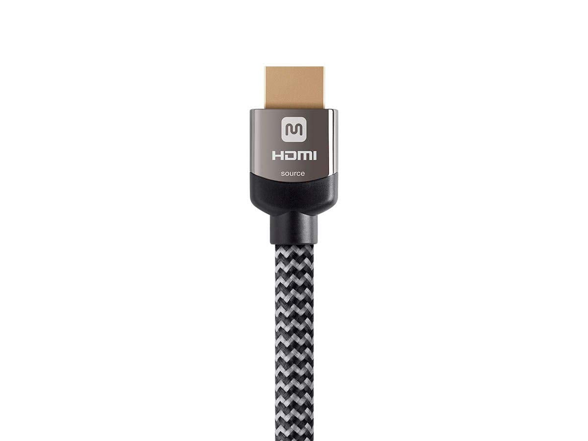 Monoprice 4K Braided High Speed HDMI Cable - CL3 In Wall Rated, YCbCr 4:4:4, 18Gbps, Active, 20 Feet, Gray