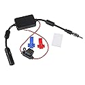 AEDIKO Car Stereo FM AM Radio Antenna Signal Amplifier 12V Power Supply DIN Plug Connector Adapter for Vehicle Truck SUV Car Audio Radio Stereo