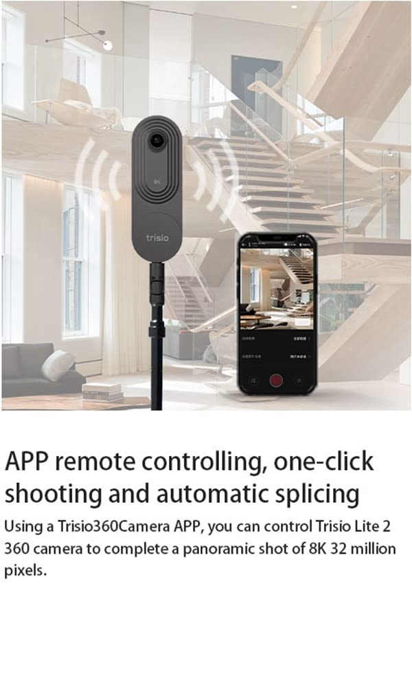 Trisio Lite 2 VR Camera for 8K HD Panorama, 360 Camera 3D Panoramic Commercial Camera for Home Decoration Renovation Real Estate Agency Hydropower