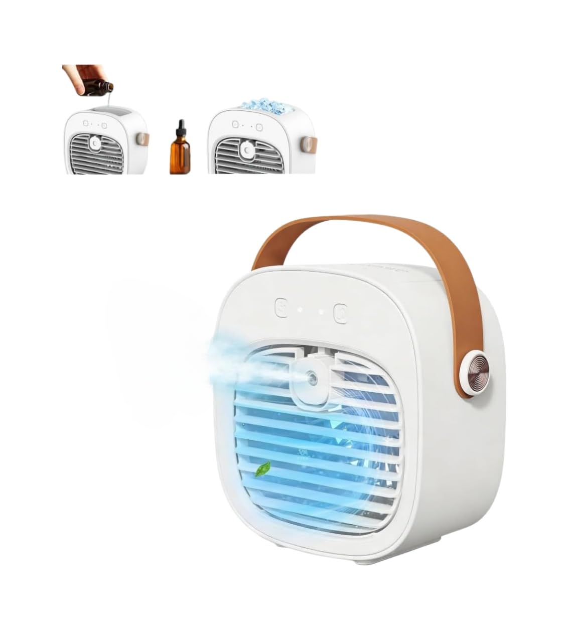 NIUGQXPX AiraBreeze Mini Fan Humidifier 2-in-1,aira Breeze Portable Quiet Table Fans (white)