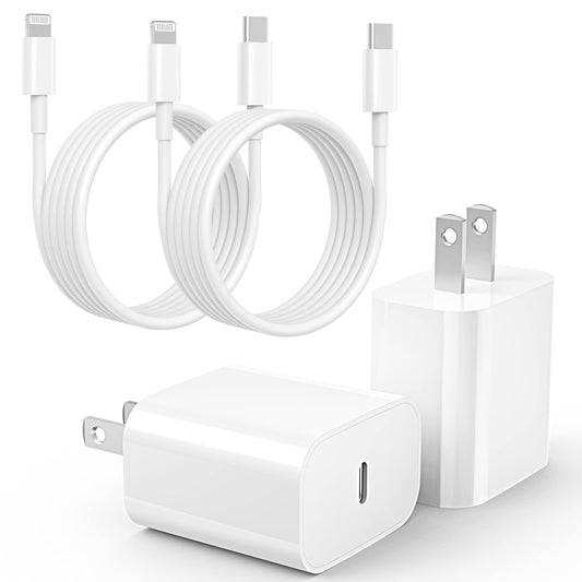 Ximytec iPhone 14 13 12 11 Charger Fast Charging 2Pack 20W Type-C Fast Charger Blocks with 6FT MFi-Certified USB C to Lightning Cables Compatible
