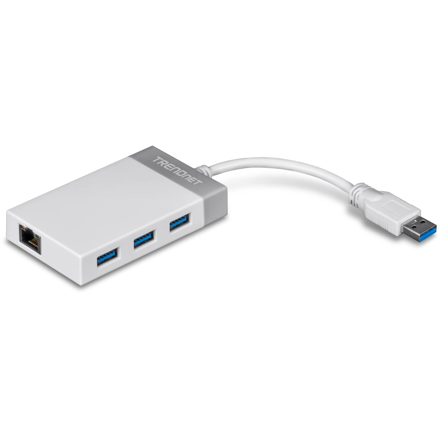 TRENDnet 3-Port USB 3.0 Hub, TU3-ETGH3,Compact USB to Ethernet Adapter