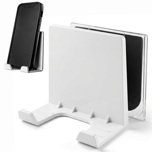AIRSTIK Cell Phone Holder for Glass Shower, Mirror & Window | Universal Micro-Suction Mount with Removable Back Plate | Reusable & Waterproof
