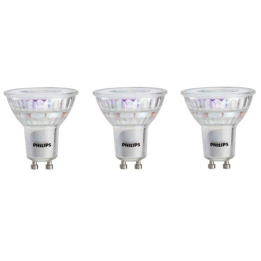 Philips LED GU10 Dimmable Spotlight Bulb - Pack of 3 - 50 Watts, Bright White - Energy Star Certified, Title 20 Compliant
