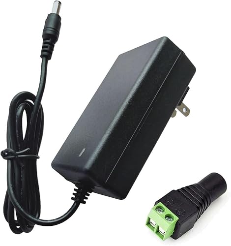 Henxlco AC100-240V to DC 5V 5A 25W Power Supply Adapter Converter Transformer with 5.5 x 2.5mm Plug for LED Strip Light，CCTV Security Camera System