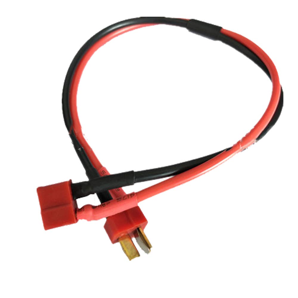 Yiqigou 2 PCS T Plug Extension Cable, 11.8inch 14AWG Silicone Wire, Male to Female Connector, RC Vehicle with T-plug Connector and ESC