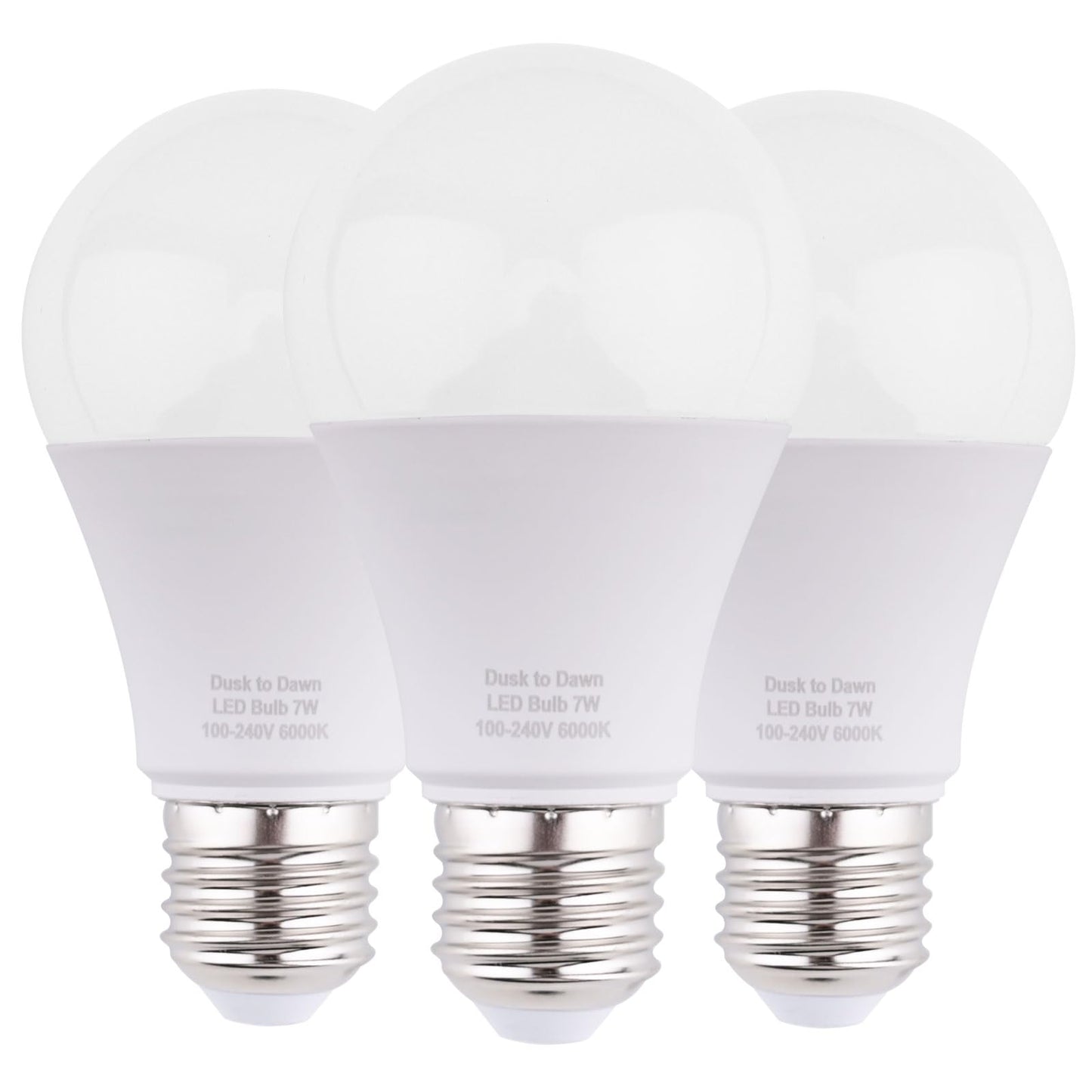 LEDBEFINE Dusk to Dawn Light Bulbs 60 Watt Equivalent, 630 Lumen Energy Efficient Daylight White 7W A19 LED Light Bulb Auto on/Off Photocell Sensor