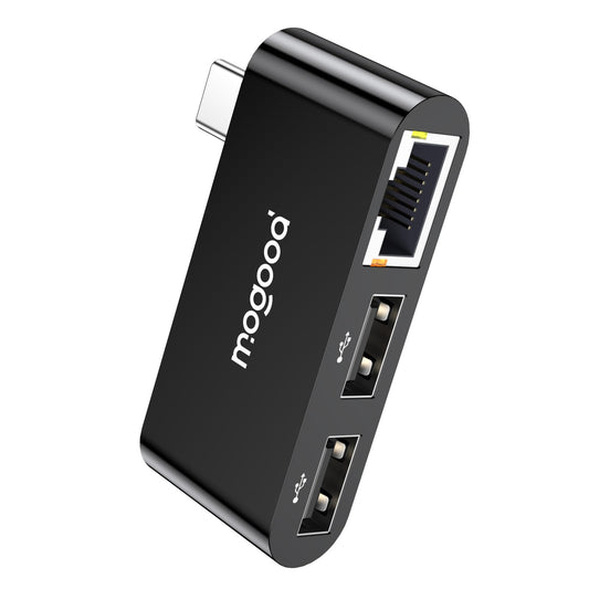 MOGOOD USB C to Ethernet Adapter, Type-C Gigabit Ethernet Adapter, 3 in 1 USB C (Thunderbolt 4/3 Compatible) to RJ45 LAN Network Dongle for MacBook