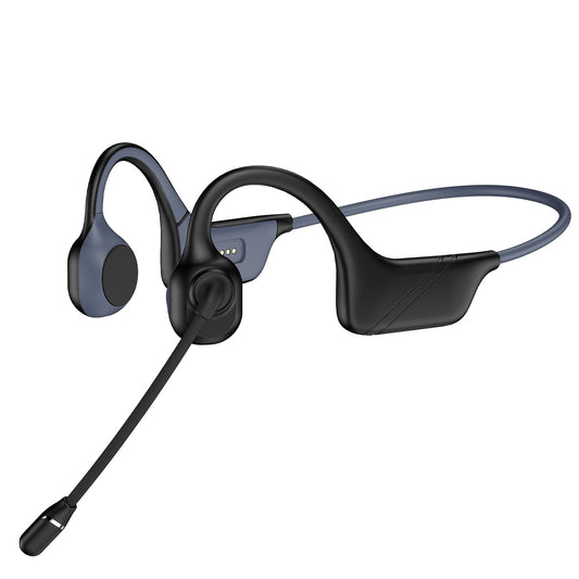 Hostena Bone Conduction Headphones with Mic-Callink, Trucker Bluetooth 5.4 Headset with Noise-Canceling Boom Microphone/Mute Function/Dual Connect…
