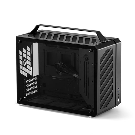 Mechanic master C30pro Side penetrating 360 Water-Cooled Matx/ITX Portable Desktop Computer Aluminum Alloy case (Elegant Black)