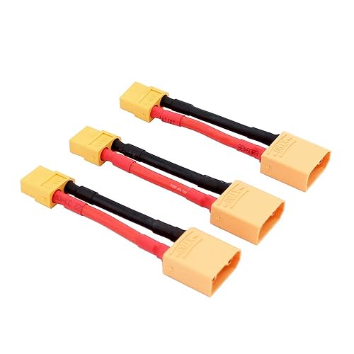 OliYin 3pcs XT90 Male to XT60 Female Connector Converter Adaptor with 12awg 1.96inch 5cm Cable(Pack of 3)
