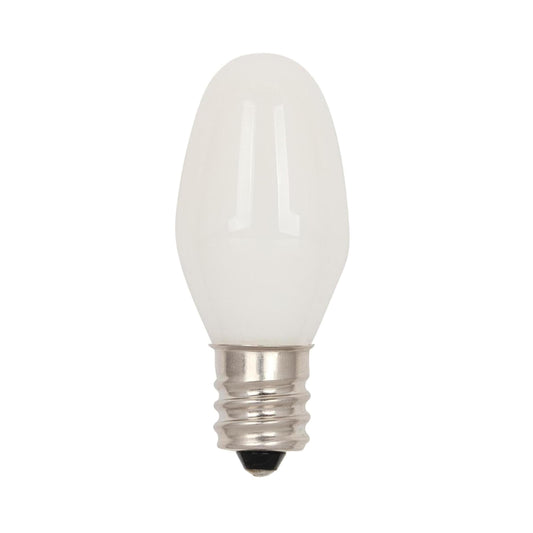 Westinghouse 5283000 0.4 Watt (4 Watt Equivalent) C7 Frosted Filament LED Light Bulb, Candelabra Base, 2 Pack