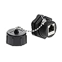 InstallerParts CAT6 RJ45 Shielded Industrial Panel Mount Bulkhead Ethernet Female to Female Feed Thru Coupler - Waterproof RJ45 Pass Through Connector