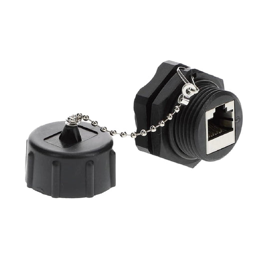 InstallerParts CAT6 RJ45 Shielded Industrial Panel Mount Bulkhead Ethernet Female to Female Feed Thru Coupler - Waterproof RJ45 Pass Through Connector