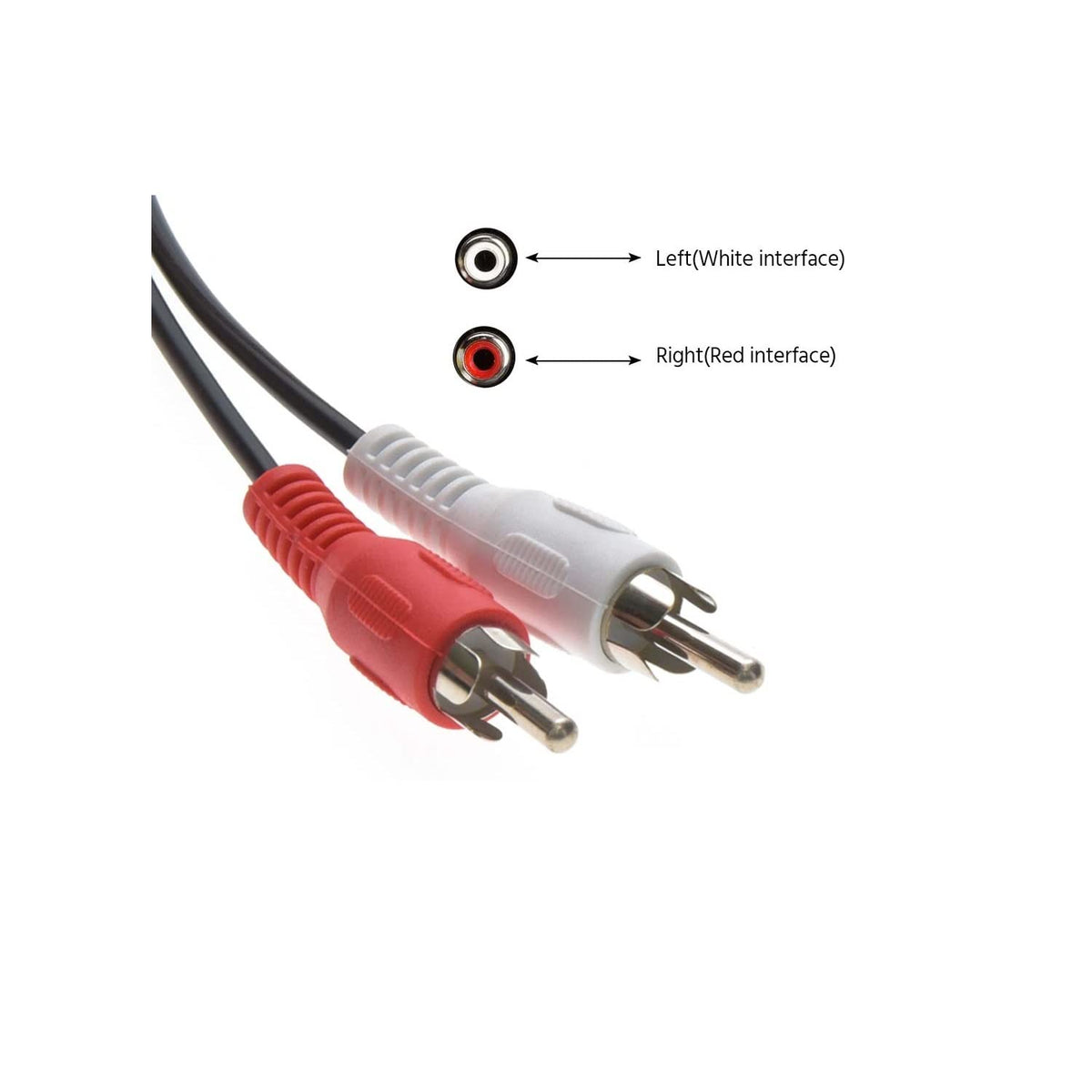 25 Feet 2 RCA Male to Male Audio Cable (2 White/2 Red Connectors), CNE467059