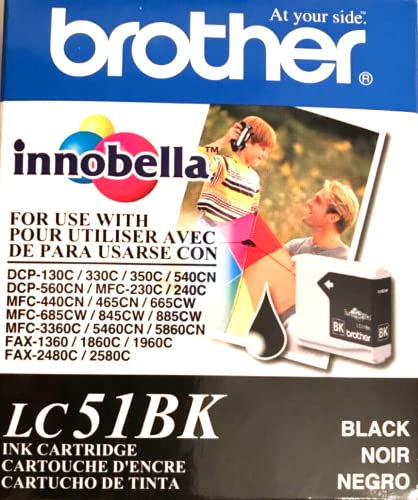 Brother Dcp 130/330c/350c/Fax 1360/1860/1960c/2480c/2580c/Mfc 230c/240c Black Ink 500 Yield New