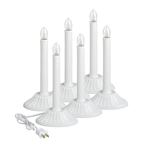 Xodus Innovations AC1170-6 Electric Plug in Flameless Candle, White, 10 inches.