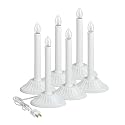 Xodus Innovations AC1170-6 Electric Plug in Flameless Candle, White, 10 inches.