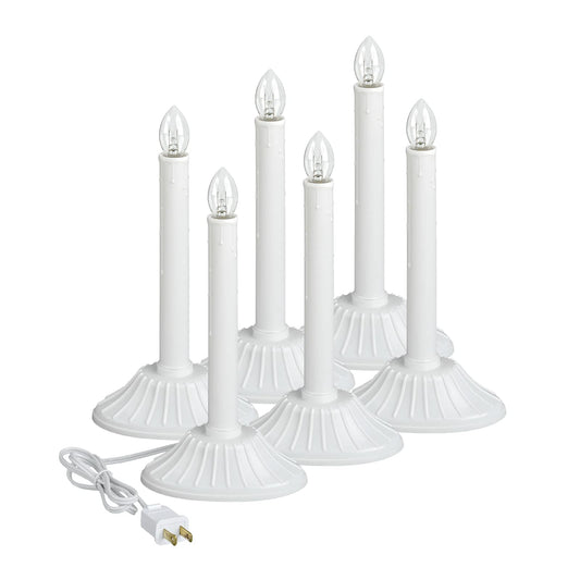 Xodus Innovations AC1170-6 Electric Plug in Flameless Candle, White, 10 inches.
