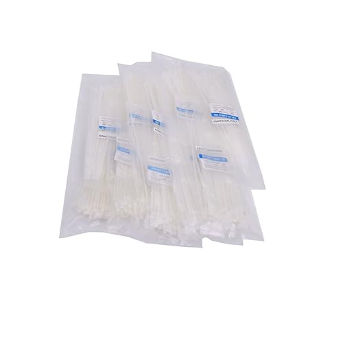 1000pcs 8 inch Nylon Cable Tie Self Locking 8" Plastic Cable Wire Zip Ties Natural White