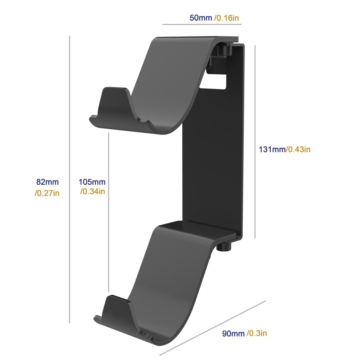 Monzlteck Dual Controller & Headset Holder for PS5 Slim/pro - No Screw Metal Wall Mount, Side Mount Storage, Space Saving Design for Gaming Setup
