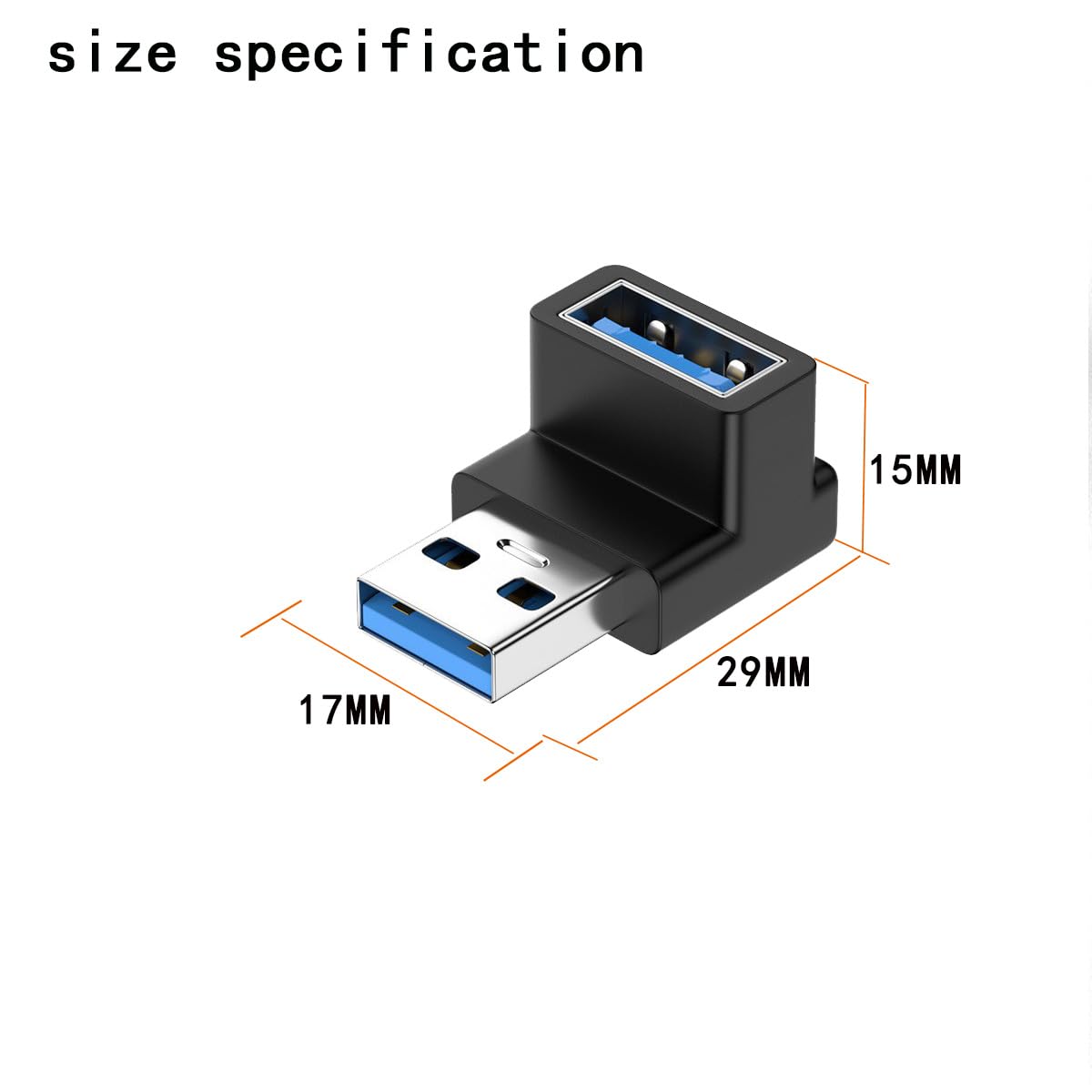 rgzhihuifz 4 Pack USB 3.0 Adapter 90 Degree Male to Female Combo Vertical Up and Down Angle Coupler Connector?USB 3.0 Male to Female 90 Degree Right