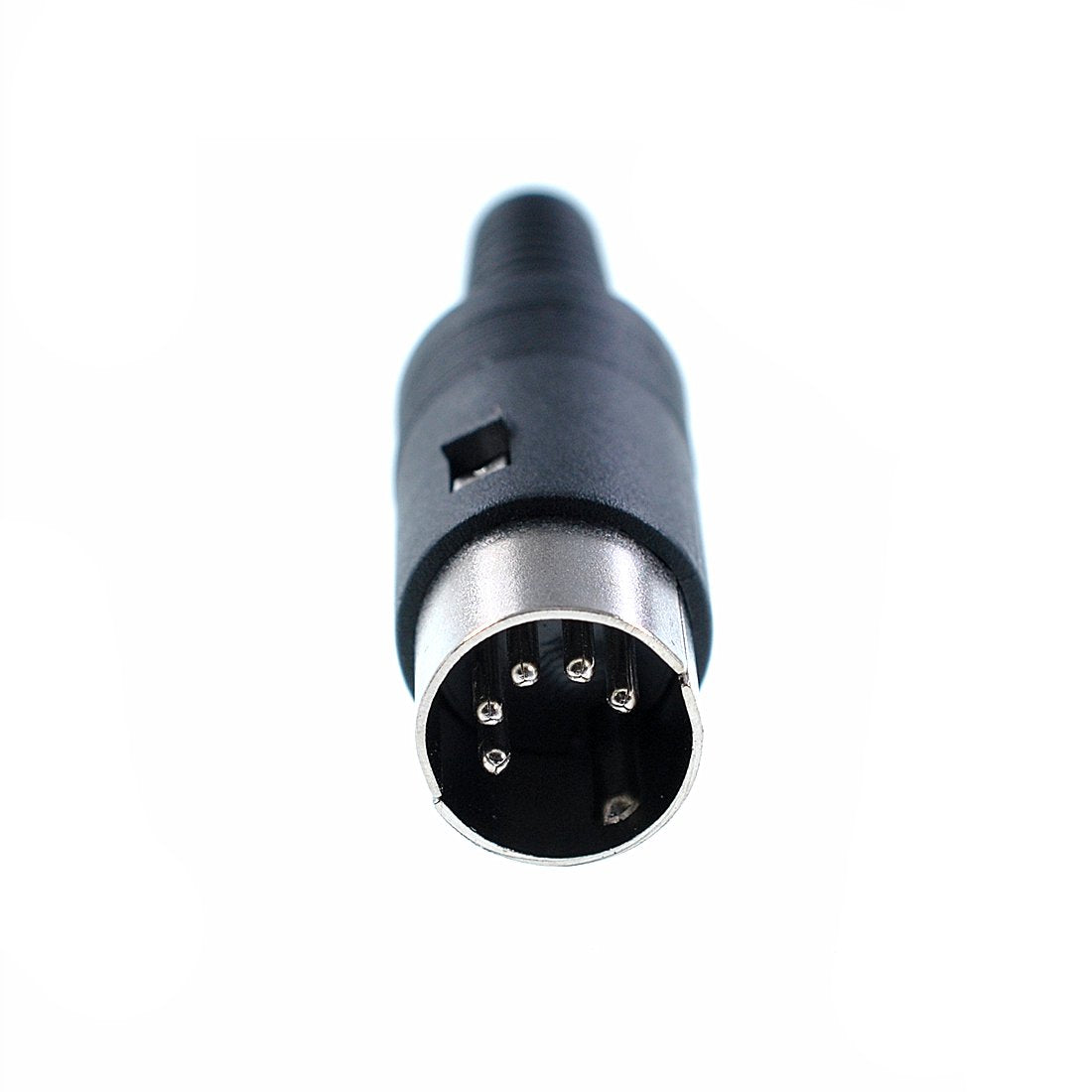 GANASOME 5 Pin DIN Male Plug, Black Plastic Handle, Solder Terminal Type for Audio Video & Control Signals, 5-Pack