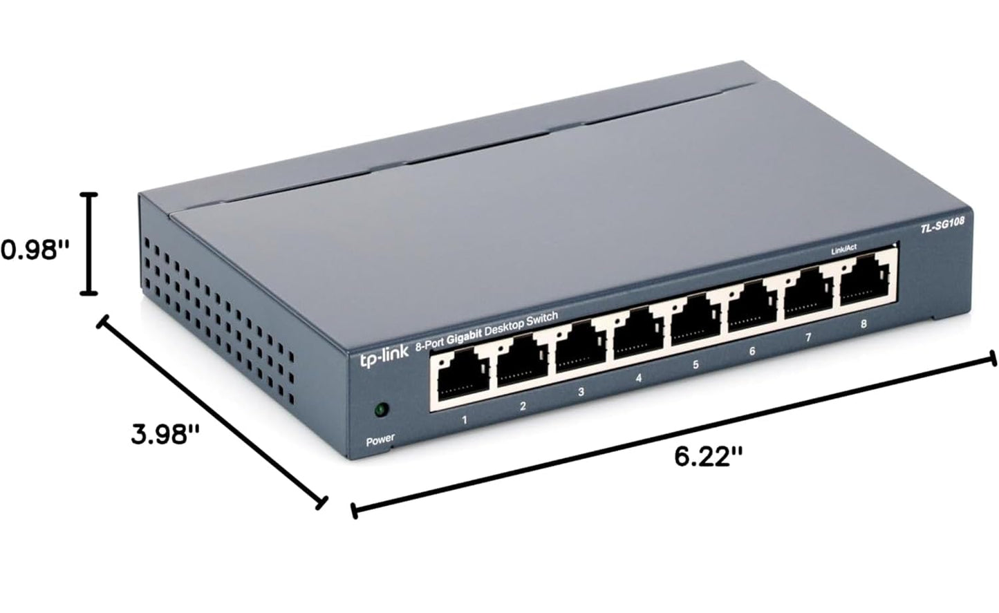 TP-Link 8 Port Gigabit Ethernet Network Switch - Ethernet Splitter | Plug & Play | Fanless | Sturdy Metal w/ Shielded Ports | Traffic Optimization |