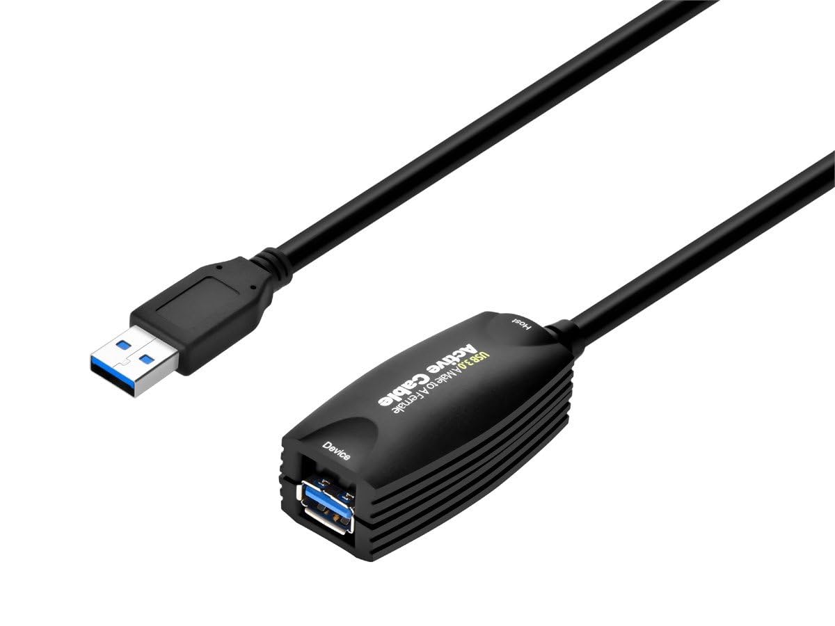 Monoprice 5-meter USB 3.0 A Male to A Female Active Extension Cable, Black