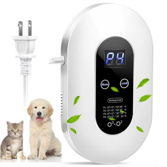 99% Strong Odor Eliminator Ozone for Cat Litter, Dog Poop, Smoke, Shoes & Formaldehyde. Plug-in Air Purifier with Air Ionizers - Deodorizes Bedroom