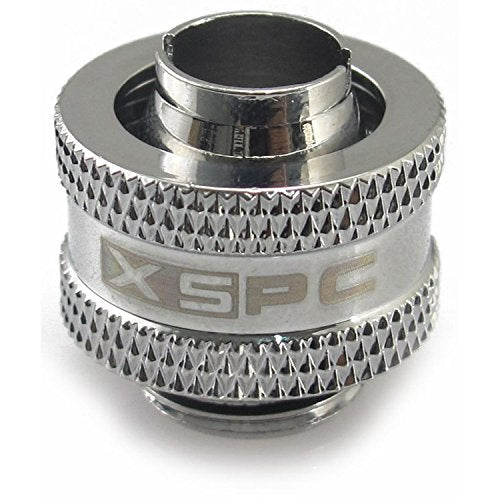 XSPC G1/4" to 3/8" ID, 1/2" OD Compression Fitting V2 for Soft Tubing, Chrome, 4-Pack