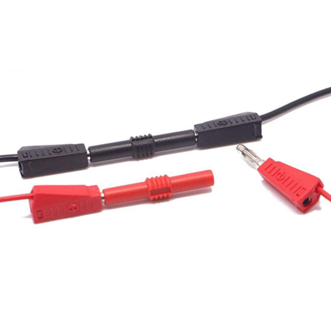 Eledabra Red and Black Insulated 4mm Banana Jack Female to Female Banana Socket Connectors Coupler for 4MM Banana Plug Extension Adapters 10Pcs