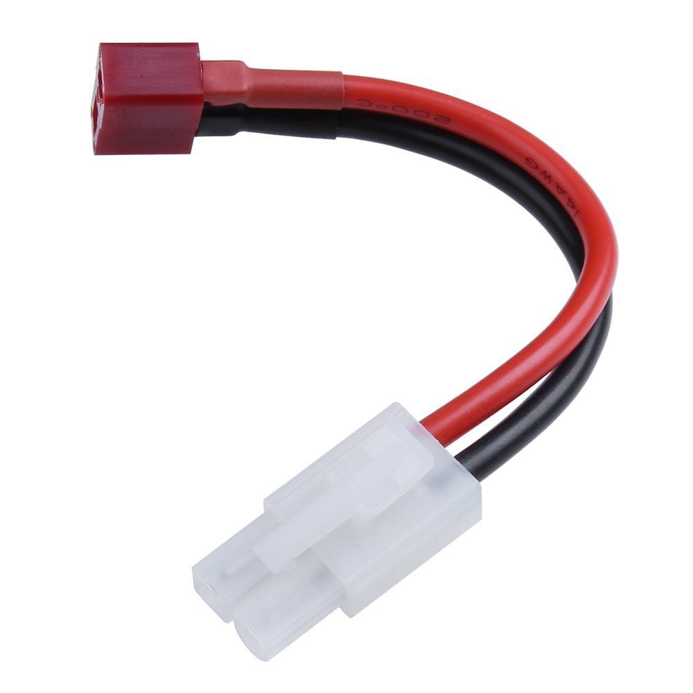 Yiqigou 5-Pack Deans Style T-Plug Female Connector to BigStyleTamiya Plug Male Connector Adapter Lead with 5CM 16AWG Cable for RC ESC Speed Controller