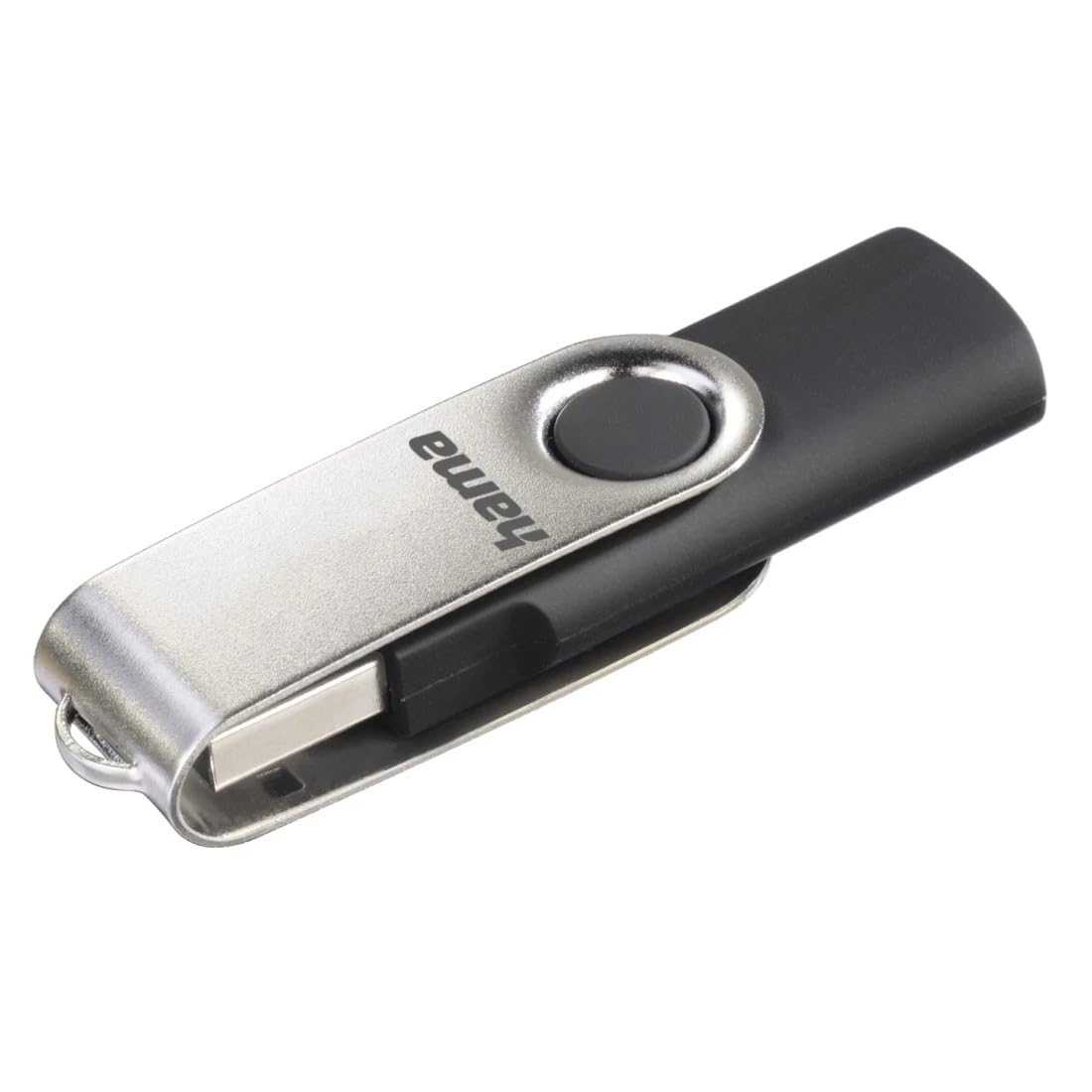 Hama 32 GB USB 2.0 Data Stick 10 MB/s Data Transfer with Eyelet for Attaching to Key Ring Memory Stick Metal Suitable for Windows/MacBook Silver