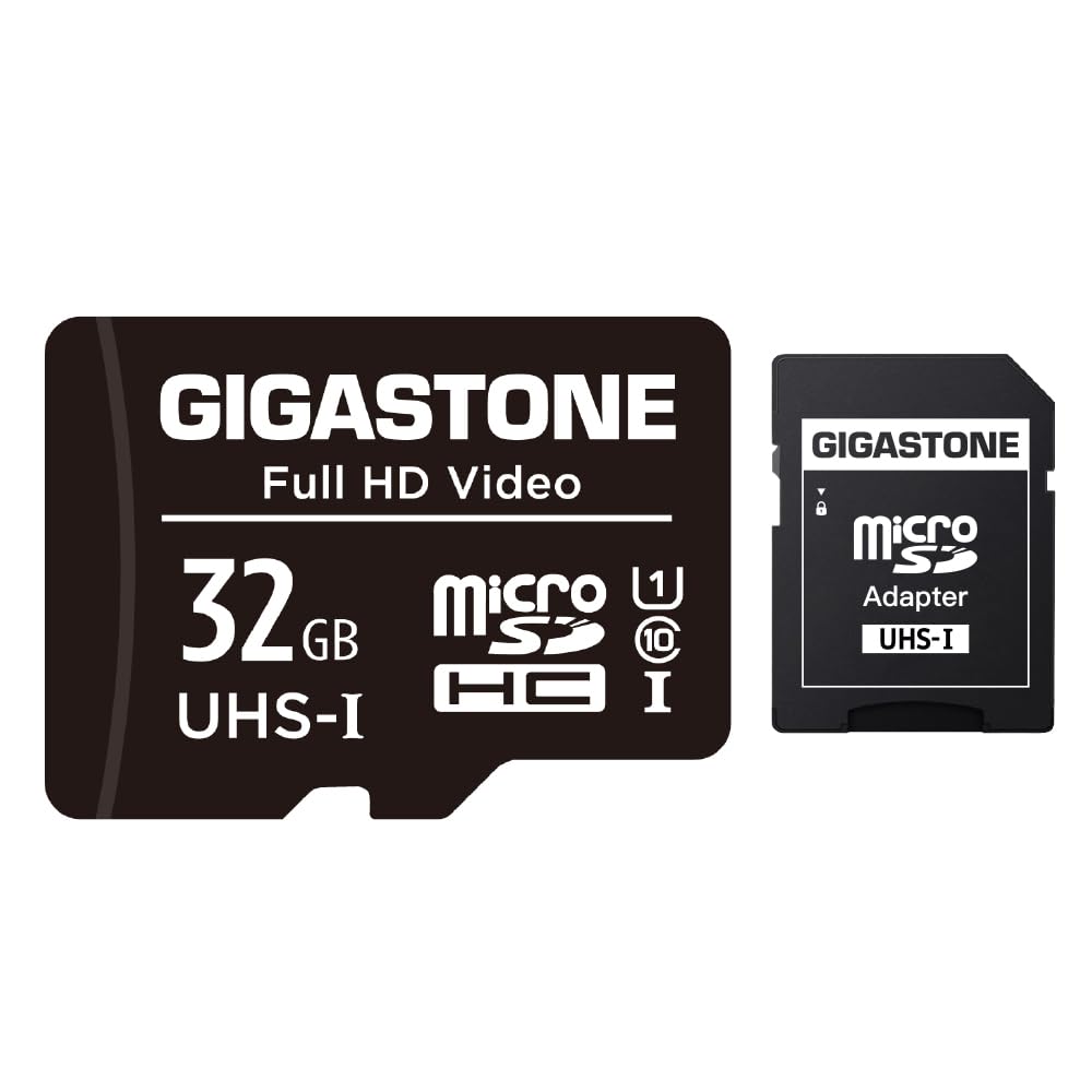 Gigastone 32GB Micro SD Card with Adapter, U1 C10 Class 10 90MB/S, Full HD available, Micro SDHC UHS-I Memory Card - Full HD Video Series