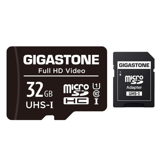 Gigastone 32GB Micro SD Card with Adapter, U1 C10 Class 10 90MB/S, Full HD available, Micro SDHC UHS-I Memory Card - Full HD Video Series