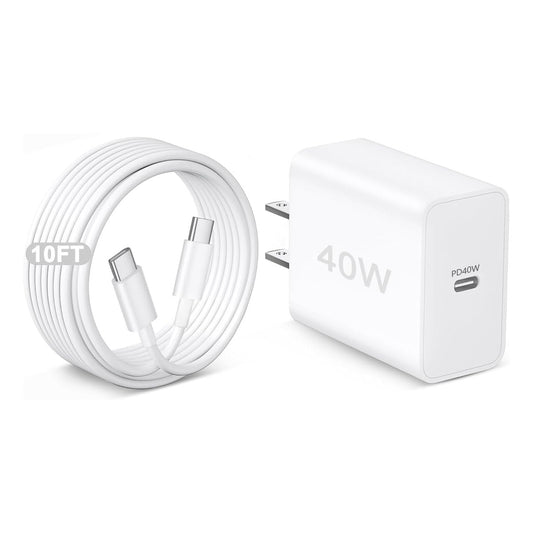 [Apple MFi Certified]iPhone 17 16 Pro Max Charger Fast Charging, 40W USB C to C Fast Charger Block 10Ft Extra Long Type C Charging Cable Cord