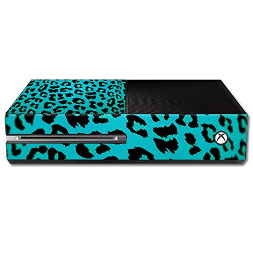 MightySkins Skin Compatible with Microsoft Xbox One - Teal Leopard | Protective, Durable, and Unique Vinyl Decal wrap Cover | Easy to Apply, Remove